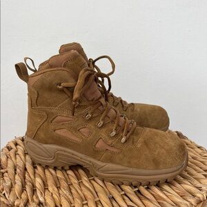 Reebok Brown Suede Tactical-Style Lace-Up Boots